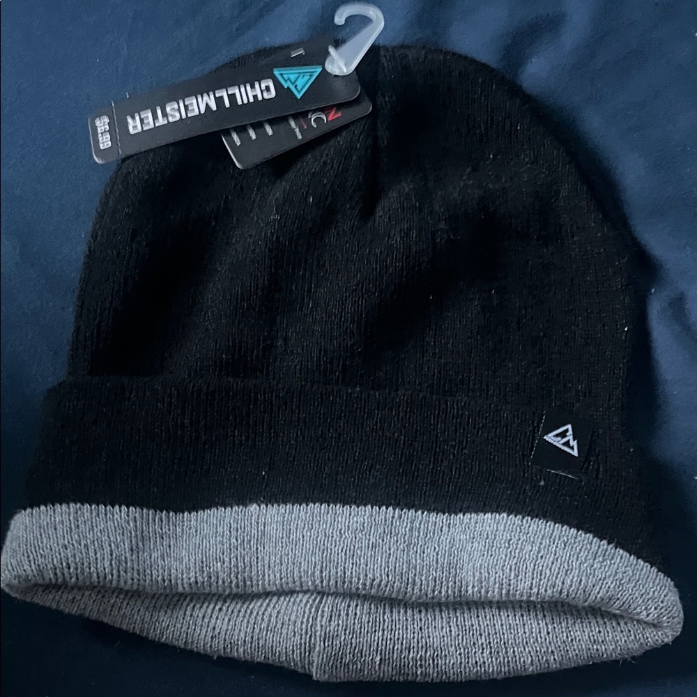 Black and Gray Beanie Hat